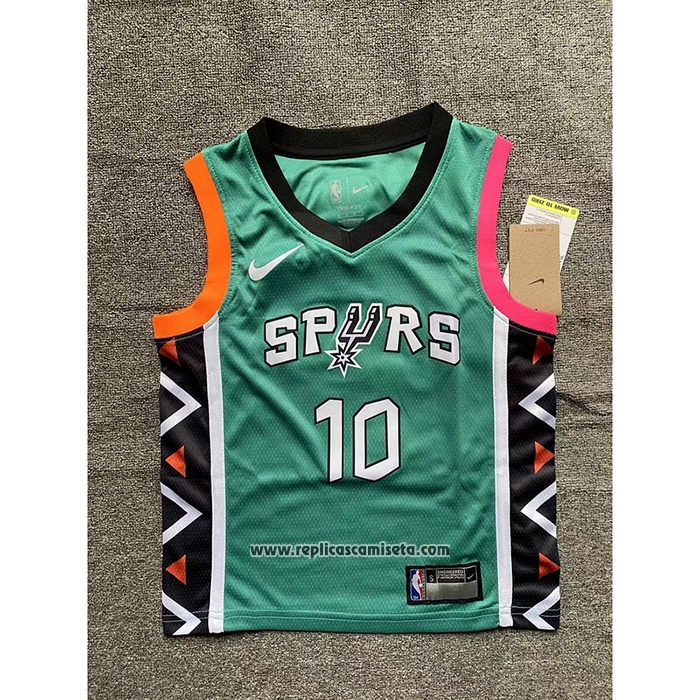 Camiseta Nino San Antonio Spurs Jeremy Sochan #10 Ciudad 2022-23 Verde